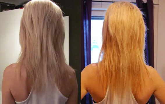 Resultat efter två veckor, före- och efterbild